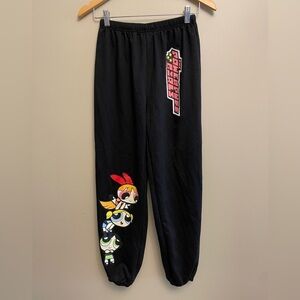 Romwe Powerpuff Girls Jogging Pants Black Size Small Y2K